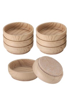 8 Pieces Felt Floor Cups Pads, Non Slip Floor Furniture Pads Protector, 6 cm/2.4 Inch Round Furniture Felt Pads, Suitable for Chair Table Furniture Legs Feet Wood Floor