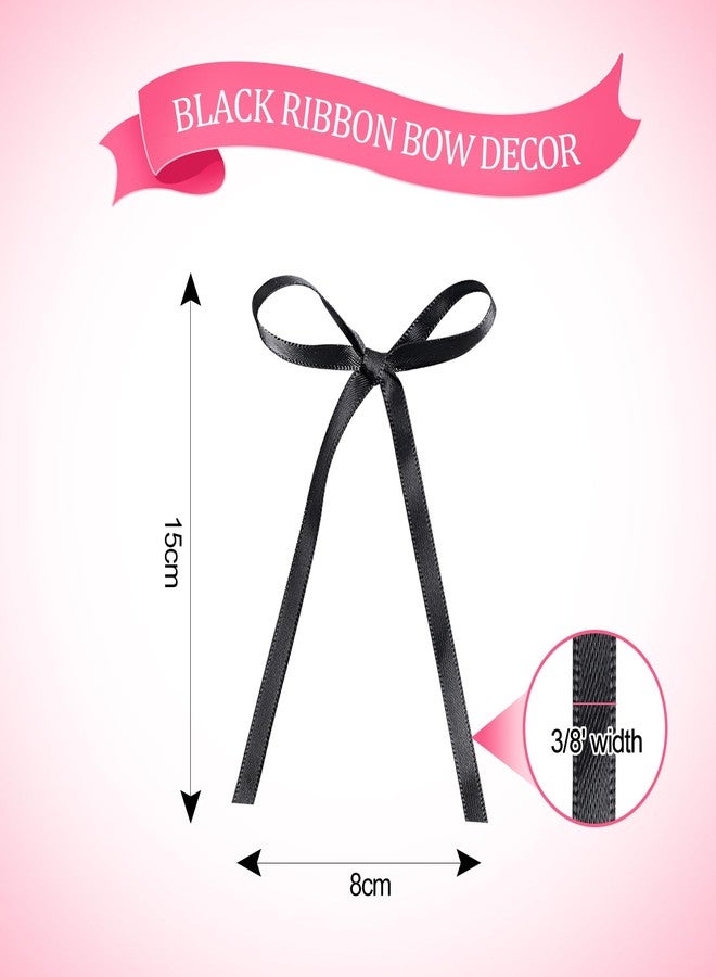 REGUICORP 50PCS Bow Cake Toppers, Black Bows Cake Decorations, Black Ribbon Bows for Birthdays, Weddings, Bachelorette Parties, Graduation Celebrations, Dessert Table Supplies - Image 2