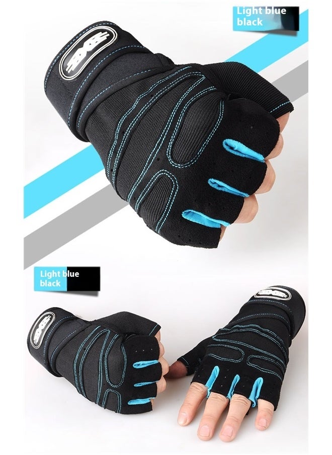 yongsheng Half-Finger Tactical Fitness Gloves M，Fitness Half Finger Gloves Men and Women Wrist Guard Sports Dumbbell Riding Non Slip Horizontal Bar Exercise Training  - Image 5