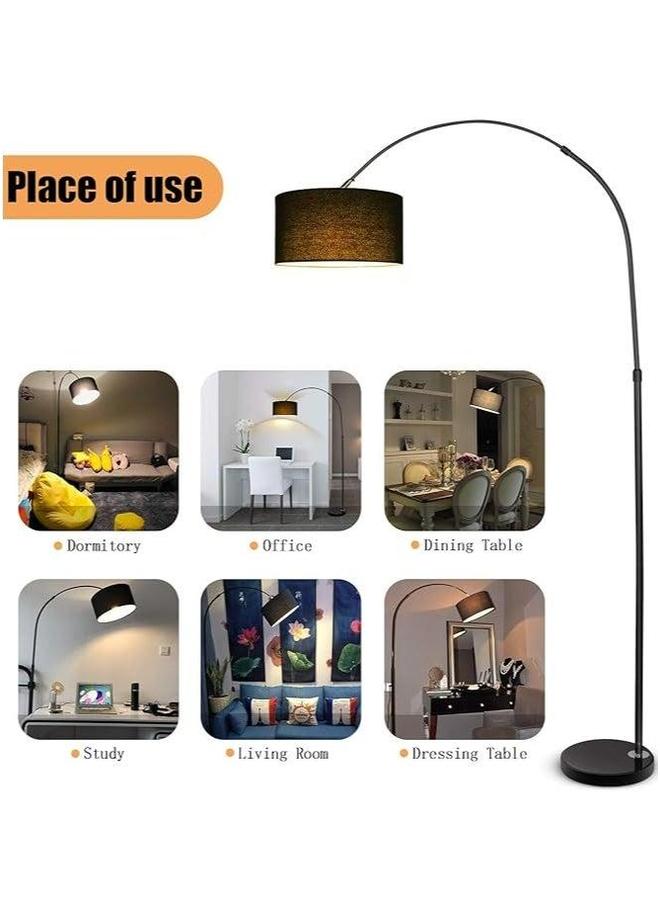 HOMESTAR Floor Lamp for LED Stand Vintage Arc Pole Light with Warm Remote Control Living Room Office Bedroom Marble Black 12W  - Image 2