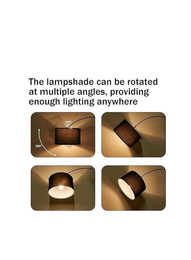 HOMESTAR Floor Lamp for LED Stand Vintage Arc Pole Light with Warm Remote Control Living Room Office Bedroom Marble Black 12W  - Image 3