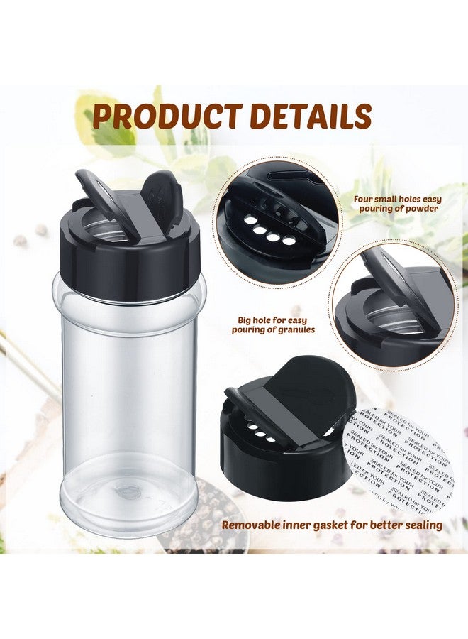 Eccliy Eccliy 36 Pack 3 oz Clear Plastic Spice Jars with Label and Shaker Lids Empty Spice Bottles Seasoning Containers Seasoning Jars Shaker Condiment Pots for Pepper Herbs Powders(Black)  - Image 2