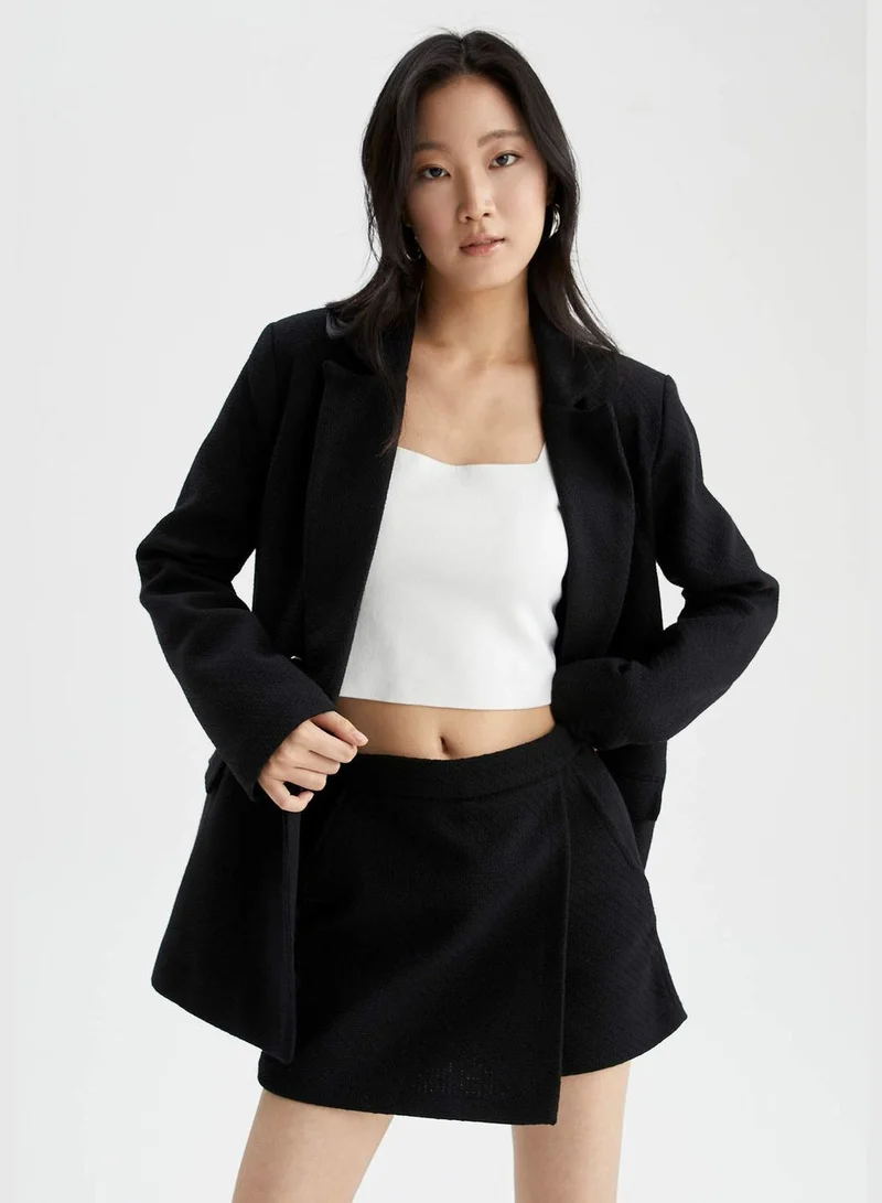 DeFacto Tweed Print Mini Short Skirt