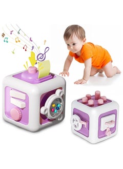 XiuWoo Busy Board Activity Cubes Sensory Travel Toys For Toddlers 1-3 Toys For Airplane Travel 18-24 Months Old Toys Baby Educational Toys 18 Months First Boy Birthday Gifts  - Image 1