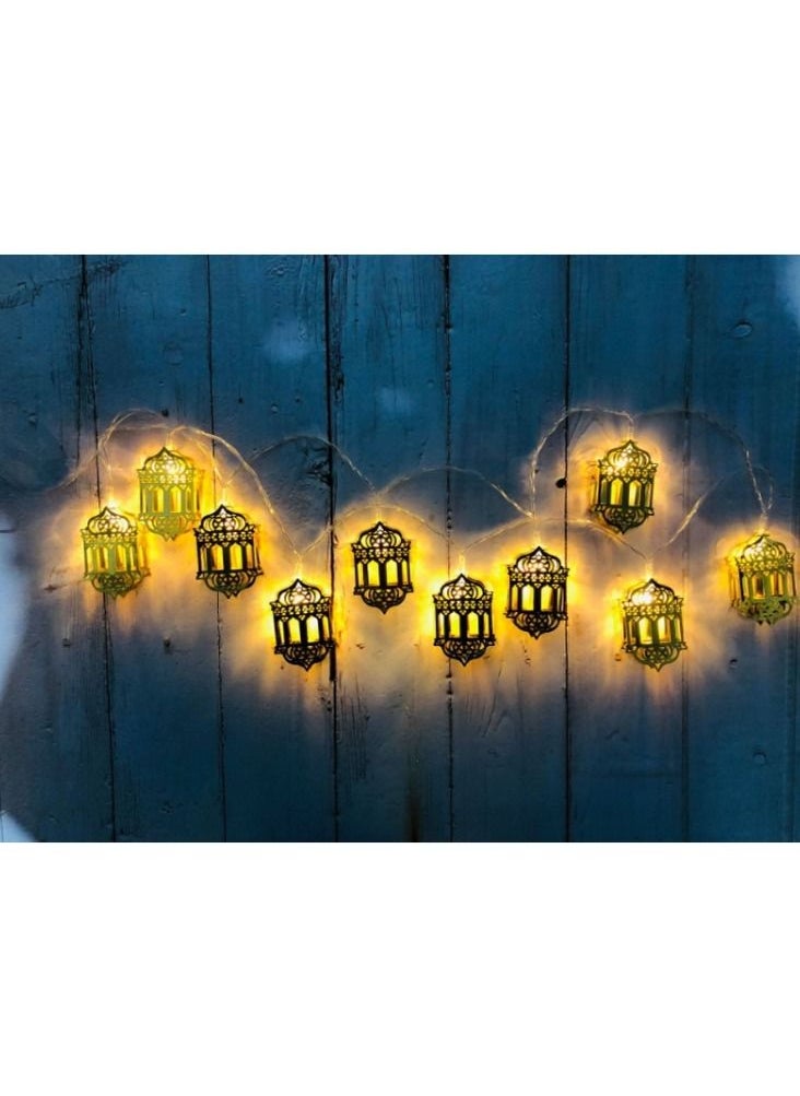 erorex - 20 مصباح LED لمهرجان عيد الفطر، سلسلة من أضواء الحديد الفنية لشهر رمضان، قلادة تزيين LED - Image 1