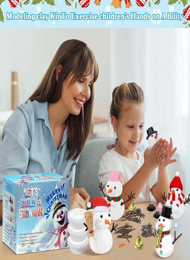 Outivity 12 Pack Build a Snowman Kit, Winter DIY Crafts for Kids, Modeling Clay Snowman Craft Kit, Kids Snowman Activities & Craft Gifts - Image 3