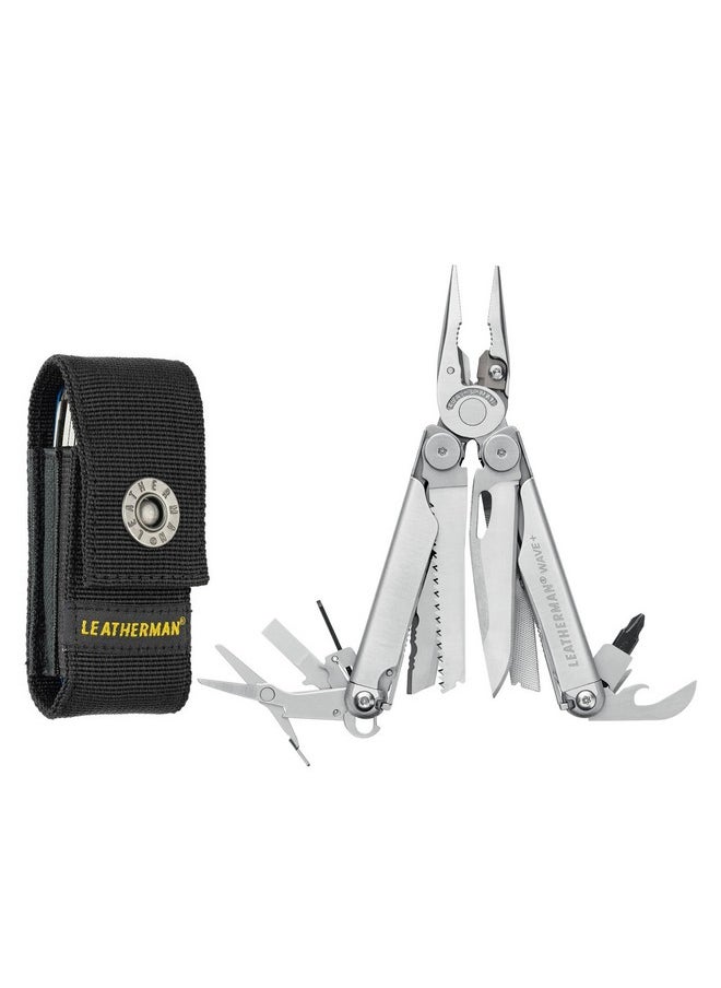 LEATHERMAN LEATHERMAN, Wave+, 18-in-1 Full-Size, Versatile Multi-tool for DIY, Home, Garden, Outdoors or Everyday Carry (EDC), Stainless Steel  - Image 1