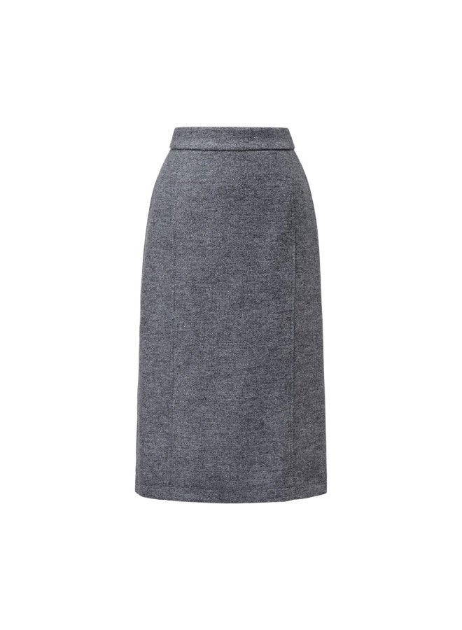 Yanyee Wool A-line Skirt Women Autumn Winter Vintage Commuter Mid-length Versatile Wool Skirt Brown S - Image 3