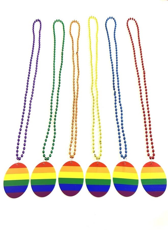 GZYSSL 24 Pcs Pride Month Rainbow Medallion Beads Necklaces Pride Month Parties Themed Parade Beads Necklaces Decorations - Image 5