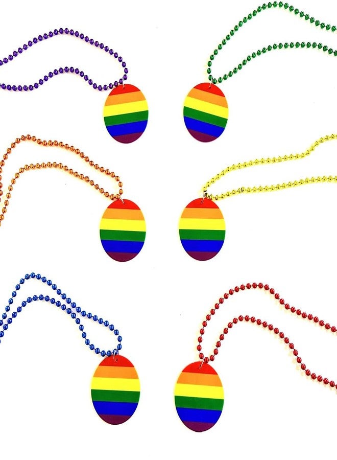 GZYSSL 24 Pcs Pride Month Rainbow Medallion Beads Necklaces Pride Month Parties Themed Parade Beads Necklaces Decorations - Image 4