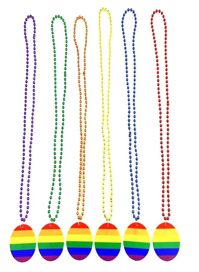 GZYSSL 24 Pcs Pride Month Rainbow Medallion Beads Necklaces Pride Month Parties Themed Parade Beads Necklaces Decorations - Image 3