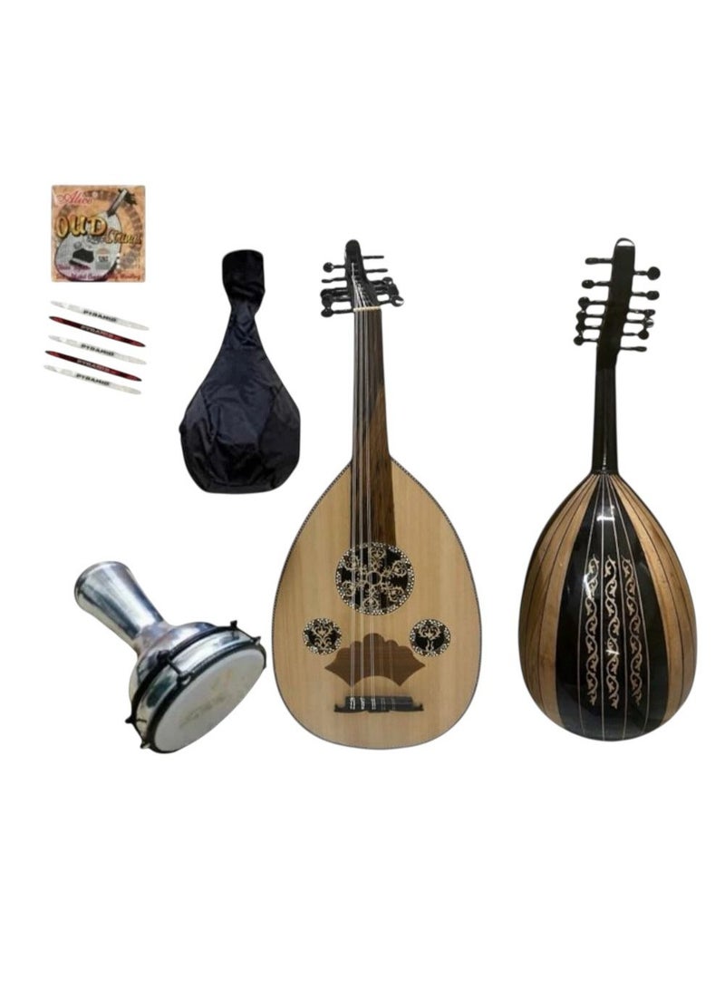oud package half lox by khaled azooz with bag set of strings and picks