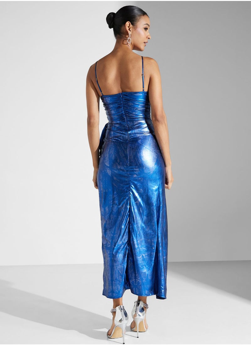 Ella Limited Edition - Rucched Shimmer Dress With Slit - Image 1