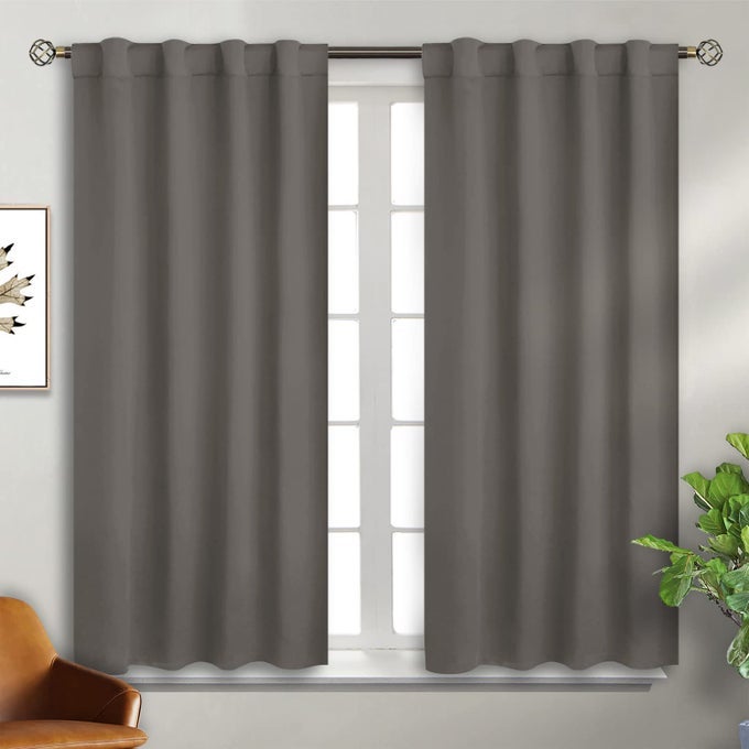 GREY BLACKOUT CURTAINS FOR BEDROOM 38 X 45 INCH THERMAL ROD POCKET AND BACK TAB BLACKOUT CURTAINS FOR KITCHENWINDOWLIVING ROOM 2 PANEL SETS