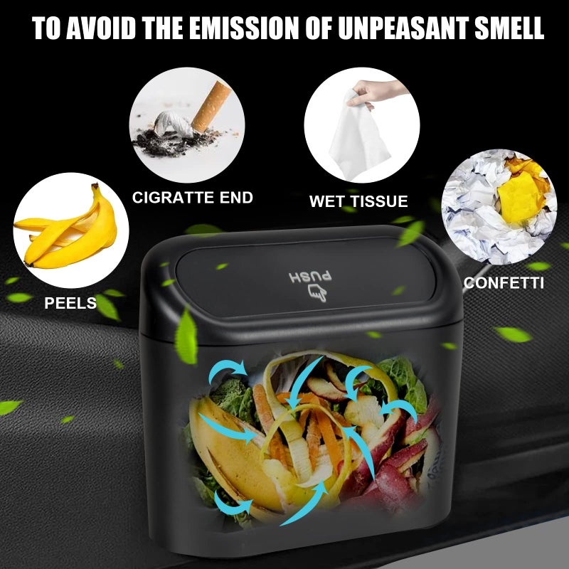 EnthuLove 2 Packs Mini Car Trash Can Bin with Lid and 150pcs Trash Bags,Car Trash Can Bin,Car Garbage Trash Can Storage for Front Back Seat Accessories (2)â€¦ - Image 5