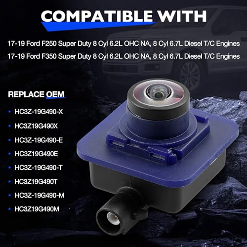 Misakomo Rear View Backup Camera Compatible with Ford F250 F350 Super Duty 2017 2018 2019 Reverse Back Up Camera Replace HC3Z19G490X HC3Z19G490E HC3Z19G490M Plug Round Hole - Image 3