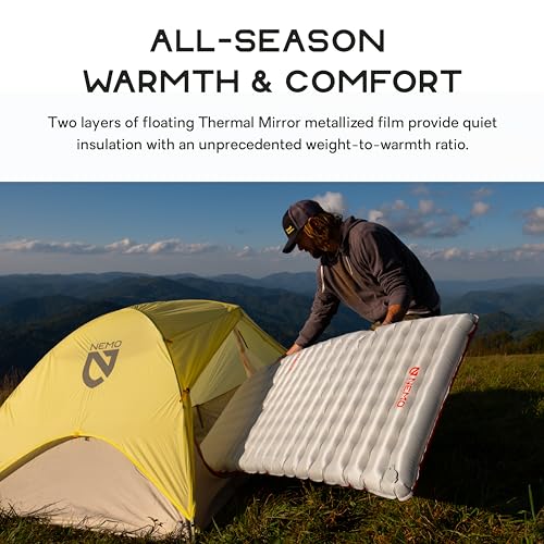 NEMO Equipment Tensor All-Season Ultralight Insulated Sleeping Pad - Long Wide (76"x25") - Blade/Spicy Orange - Image 3