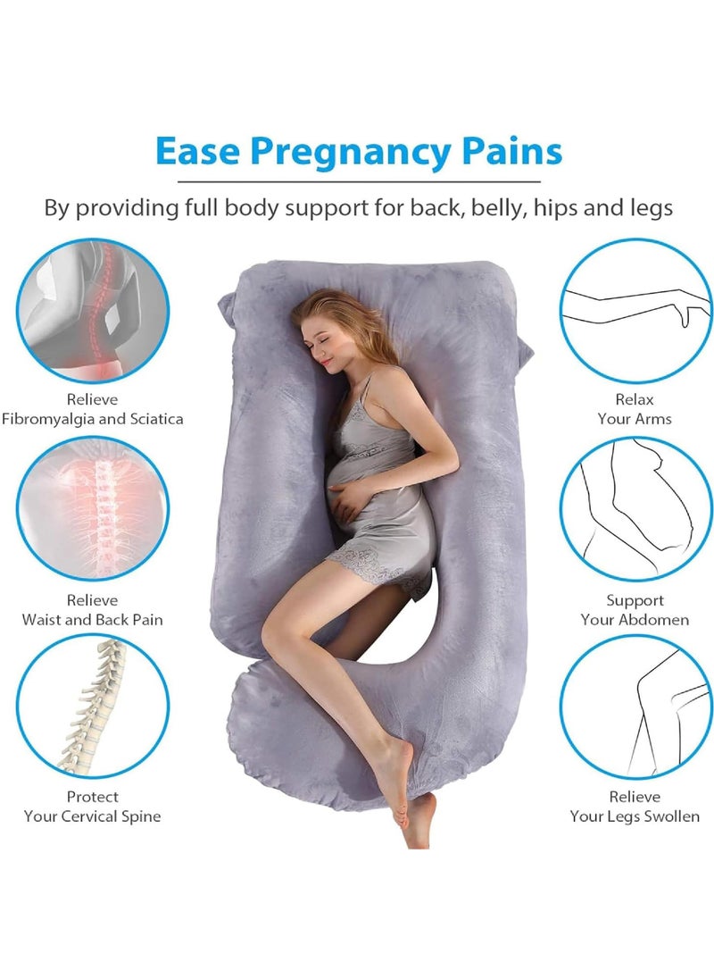 Rock Pow Pregnancy Pillows 180cm Long Maternity Pillows U-Shape Full Body Pillow Cooling Cover Pregnancy Pillows for Sleeping Body Pillows for Adults Maternity Pillow and Pregnancy Must Haves  - Image 4