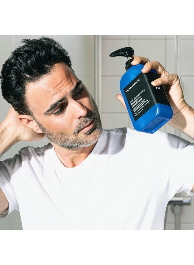 HommeFace 2-in-1 Hair Strengthening Shampoo + Conditioner for Men, 16.9 Fl. Oz. - Hair Thickening, Scalp Exfoliating, Volumizing for Reduced Shedding, Density & Shine - Image 2