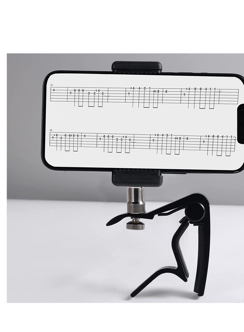 SYOSI Guitar Phone Holder, Guitar Capo that holds your phone, Metal Guitar Capo Phone Holder Mount Applicable for Guitar, Electric Guitar, Bass, Ukulele Accessories  - Image 3