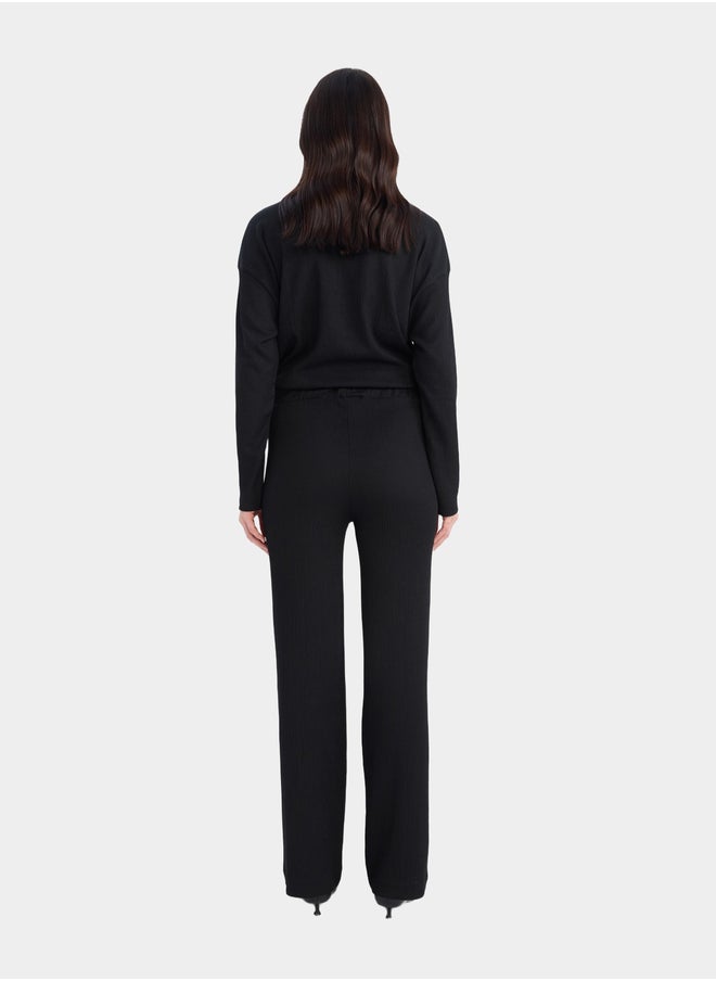 DeFacto DeFacto Women Black Wide Leg Flexible Pant  - Image 3