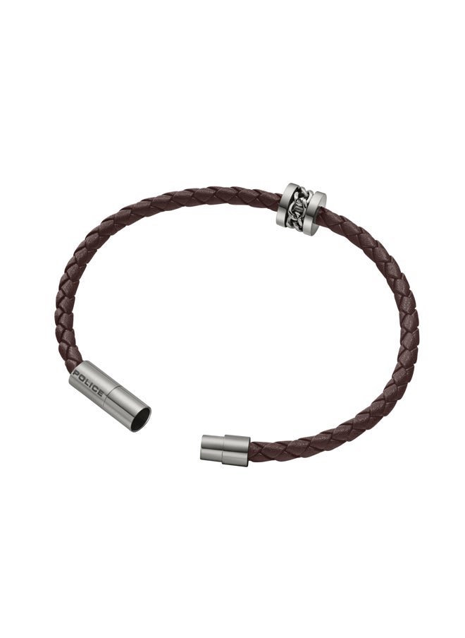 POLICE Fetter Bracelet For Men Stainless Steel With Brown LeatherPEAGB0005225  - Image 3