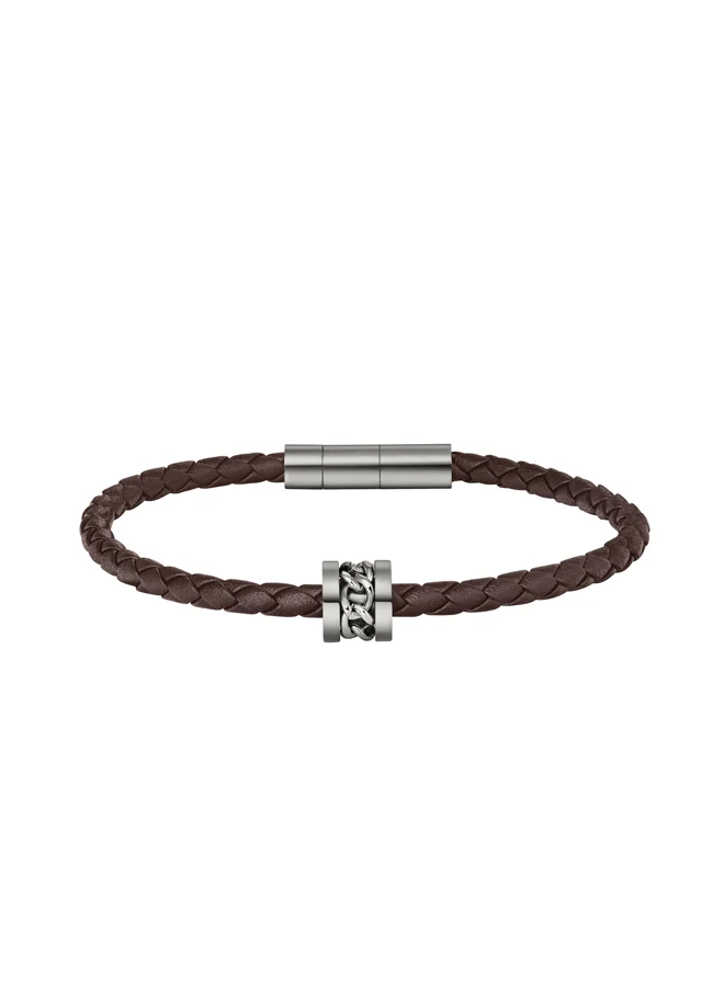 POLICE Fetter Bracelet For Men Stainless Steel With Brown LeatherPEAGB0005225