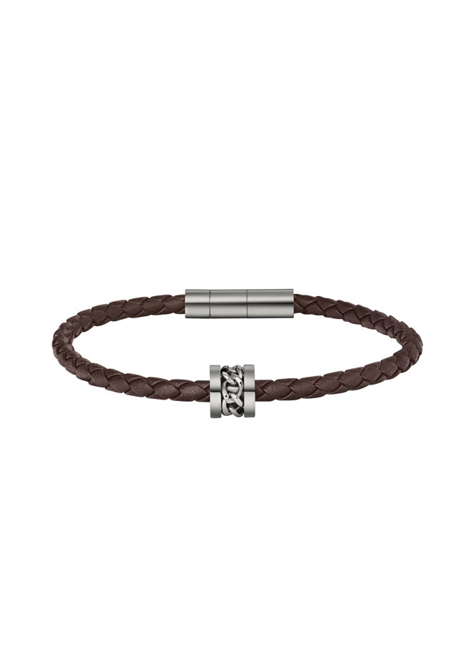 POLICE Fetter Bracelet For Men Stainless Steel With Brown LeatherPEAGB0005225  - Image 2