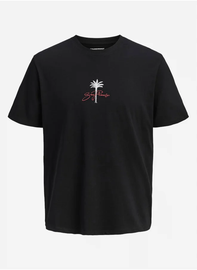 JACK & JONES Graphic Print Round Neck T-Shirt