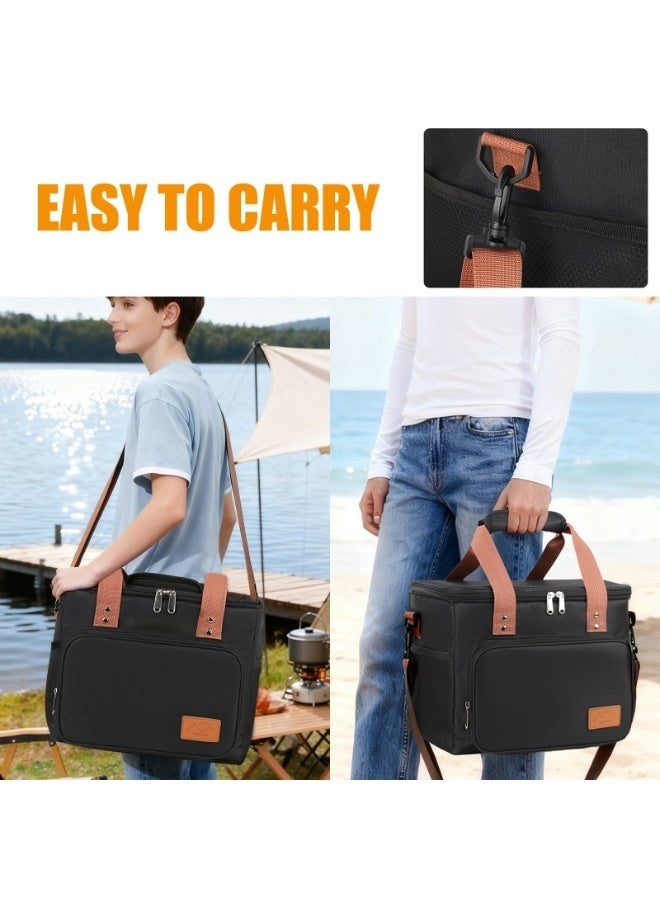 فالمر حقيبة غداء معزولة سعة 16 لترًا للنساء والرجال - حقيبة تبريد أكسفورد قابلة لإعادة الاستخدام ومقاومة للماء - بطانة من رقائق الألومنيوم الآمنة غذائيًا - تتسع لما يصل إلى 20 زجاجة سعة 330 مل - حقيبة حرارية للعمل والمدرسة والسفر والأنشطة الخارجية - Image 5