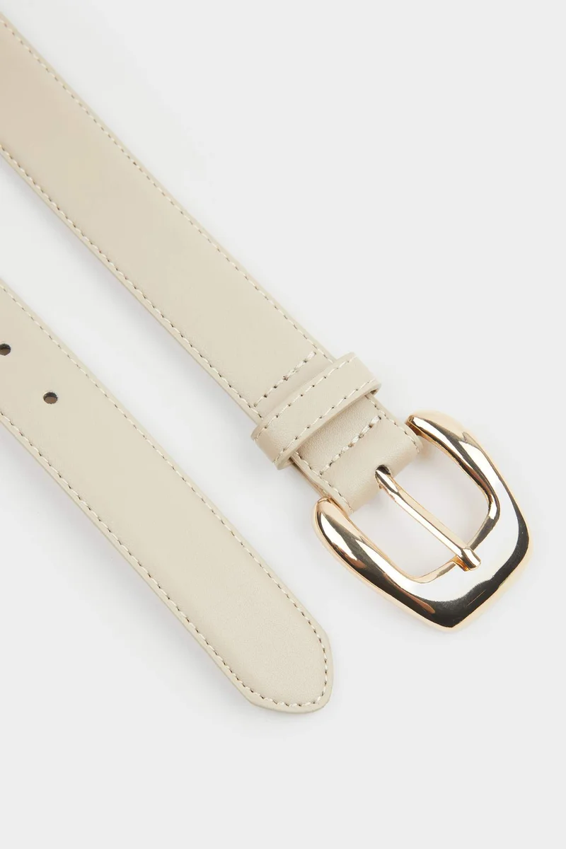 ديفاكتو Woman Big Clasp Faux Leather Belt