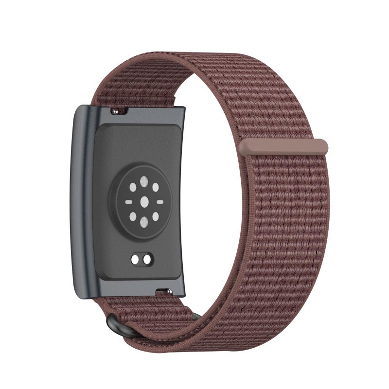 erorex For Amazfit Helio Strap Metal Ring Two Sections Nylon Hook And Loop Fastener Watch Band(Smokey Purple) - Image 3