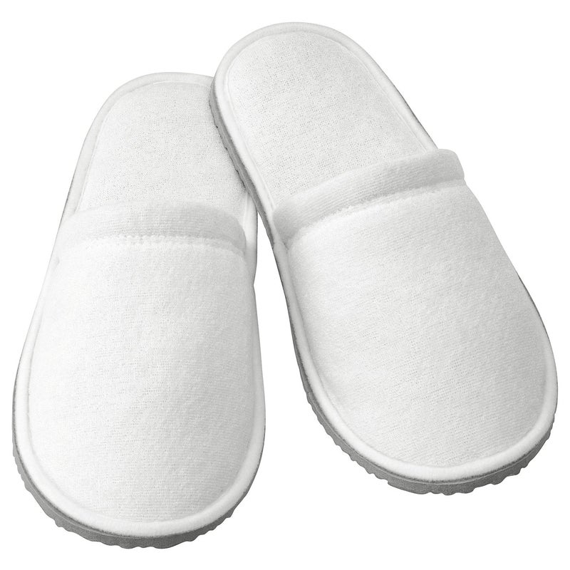 Baitique Closed-Toe Recycled Polyester Indoor Slippers with Grippy Sole, White, L/XL (size 40-43) - Image 1