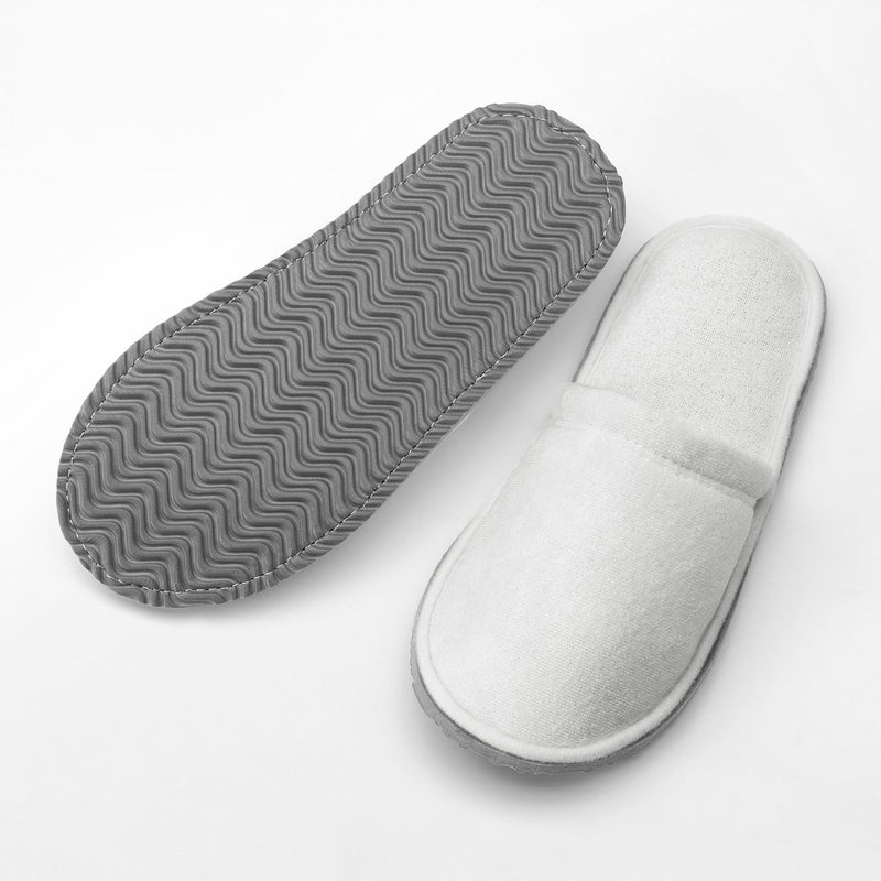 Baitique Closed-Toe Recycled Polyester Indoor Slippers with Grippy Sole, White, L/XL (size 40-43) - Image 3