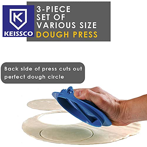 KEISSCO Dough Press, Set of 3 Empanada Press Dumpling Maker Dough Cutter Dumpling Mold for Dumpling, Calzone, Ravioli, Empanada, Pierogi, Turnover & Meat Pie - Image 2