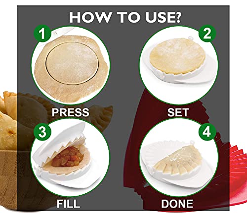KEISSCO Dough Press, Set of 3 Empanada Press Dumpling Maker Dough Cutter Dumpling Mold for Dumpling, Calzone, Ravioli, Empanada, Pierogi, Turnover & Meat Pie - Image 3