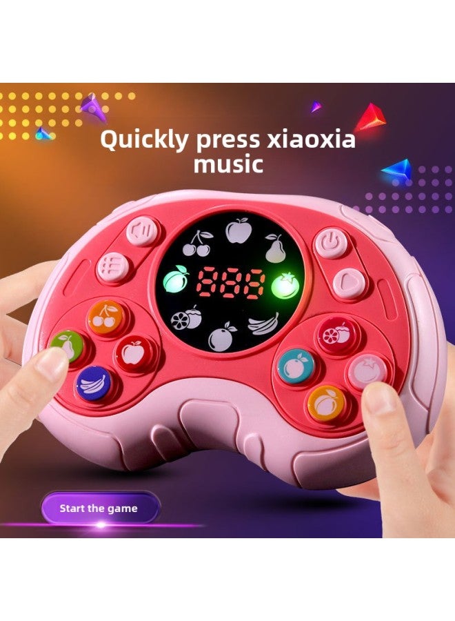 Loquat Stress Relief Quick Push Fruit Match-3 Game Machine Hole Drilling Pioneer Children's Toy Intelligent Development Hand-eye Coordination-Color:Press Xiaole-Fruit Version 【Light Pink】 Battery Version - Image 3