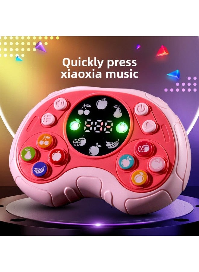 Loquat Stress Relief Quick Push Fruit Match-3 Game Machine Hole Drilling Pioneer Children's Toy Intelligent Development Hand-eye Coordination-Color:Press Xiaole-Fruit Version 【Light Pink】 Battery Version - Image 4