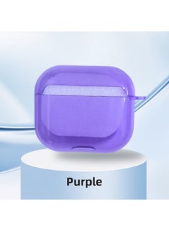 Applicable AirPods3 Headphone Case Soft TPU Apple AIPods Set 4 Fluorescent Transparent Color Bluetooth Earphone Case-Color:Purple-Applicable Models:Airpods Pro