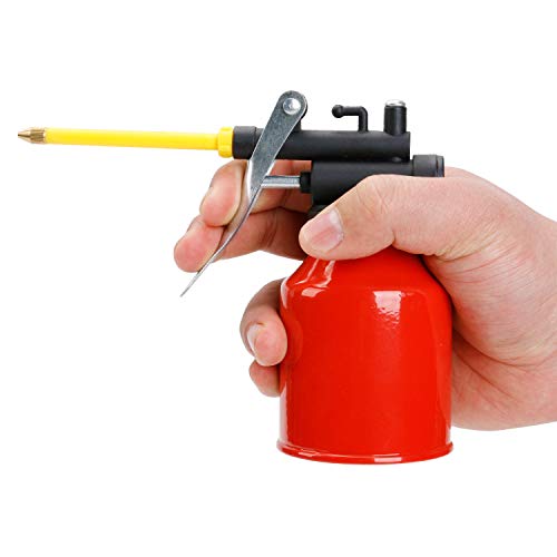 Asabocai 250ml Hand Oil Can, Pump Oiler Can with 2 Spouts Straight & Flexible - Image 2