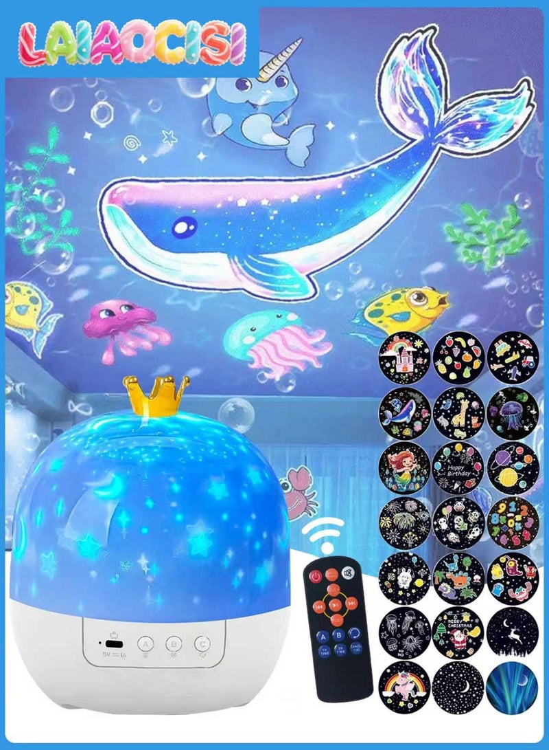 لياوسيسي أضواء ليلية للأطفال, جهاز عرض ستار جالاكسي, غرفة نوم, سقف, مصباح قابل لإعادة الشحن مع 360 دورة للأولاد والبنات, هدايا عيد ميلاد الأطفال, ديكور الغرفة, 21 مشهد 3 ألوان فاتحة موسيقى - Image 1