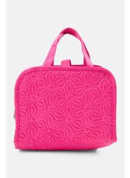 French Connection 2 Pieces Brand Logo Cosmetic Bag Set, Pink  - Image 2
