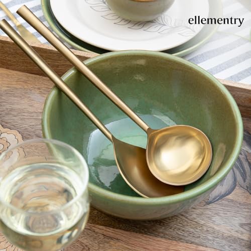 Ellementry Enigma Gold Serving Set of 2 Premium Stainless Steel Ladle & Serving Spoon Set, Food Grade Gold-Plated Tableware for Rice, Pasta, Subzi, Curry Handcrafted Luxury Serveware - Image 5