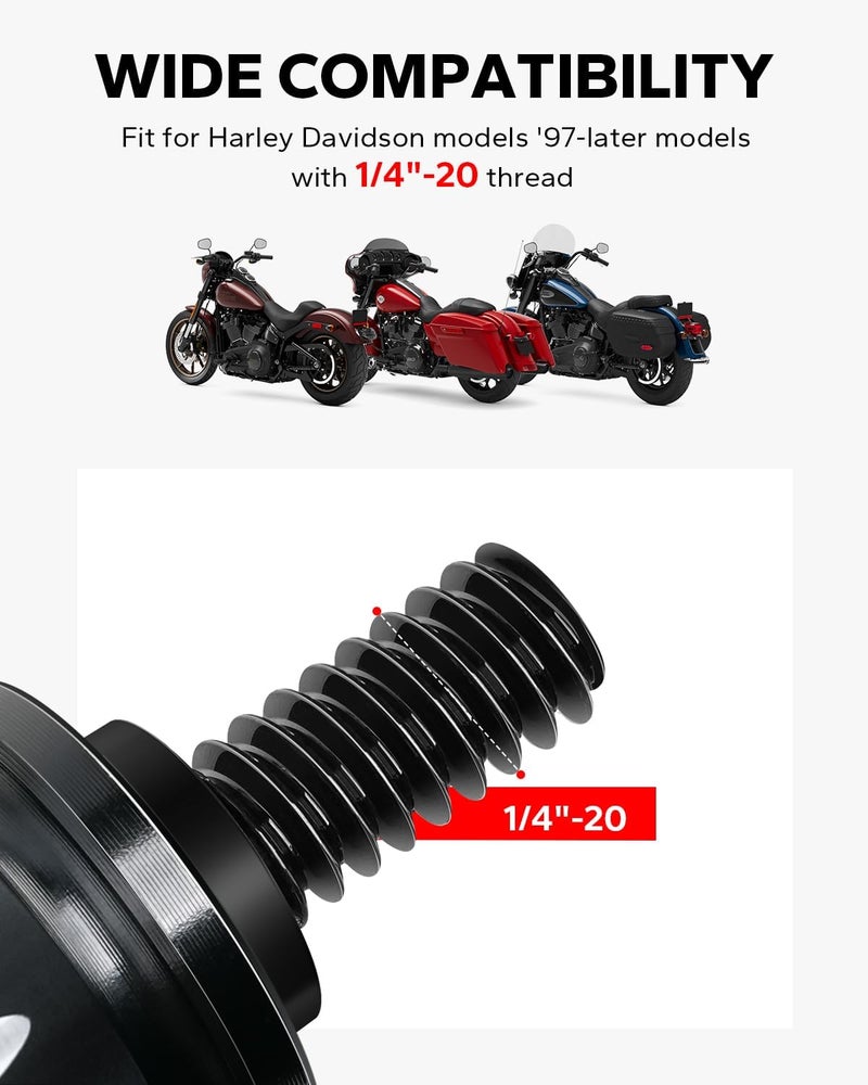 Amazicha Black Knurled Stainless Steel Screw Seat Bolt with Knob Cover Tab for Harley Davidson Touring 1996-2024 - Image 5