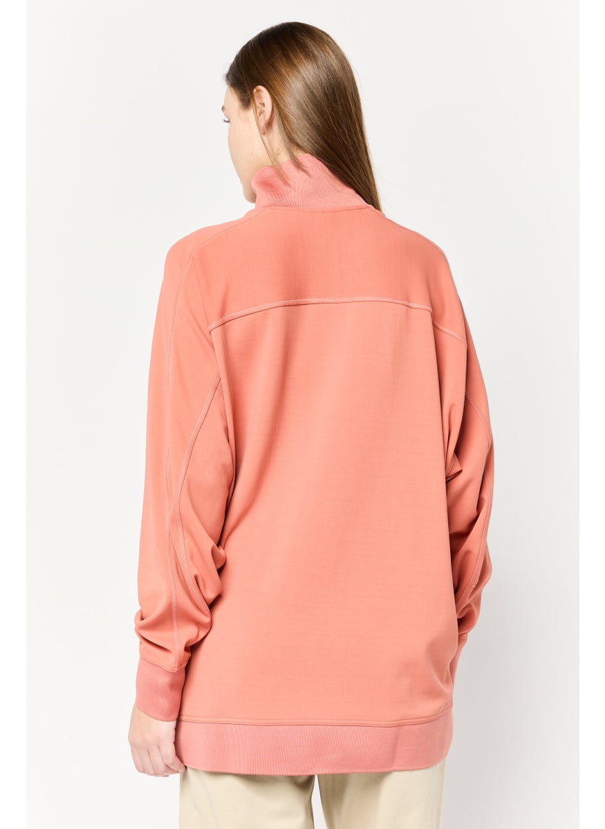 Adidas Adidas by Stella McCartney Women Sportswear Fit Long Sleeve Outdoor Full Zip Sweatshirt, Burnt Orange  - Image 4