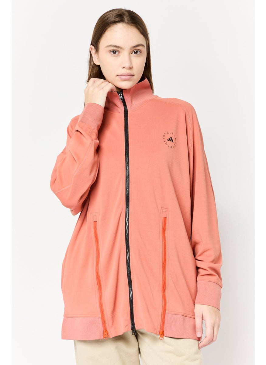 Adidas Adidas by Stella McCartney Women Sportswear Fit Long Sleeve Outdoor Full Zip Sweatshirt, Burnt Orange  - Image 1