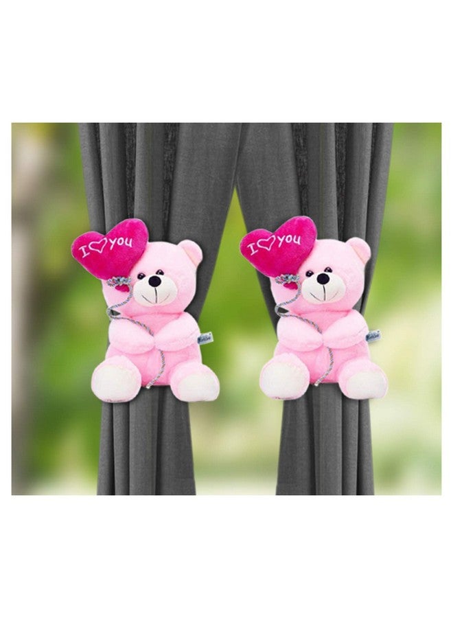 Tickles Tickles 2 Pcs Soft Plush Animal Toy Curtain Tiebacks Holder Clip for Children Kids Living Room Accessories Window Curtain (Size: 18 cm Color: Pink) - Image 1