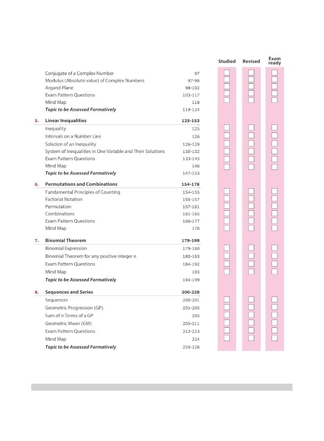 Arihant All in One Mathematics Class 11 for CBSE Exams 2025-26 | Revised Edition as per latest syllabus | Simplified Theory, All Types of Exam Pattern Questions, CBQs, MCQs, A-R, Case Based, Sample Question Papers, Mind Maps, Topic & Chapter Exercises  - Image 4