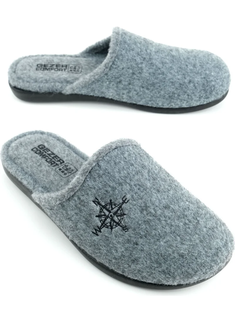 Gezer Winter Men's Felt Removable Sole Home Garden Slippers