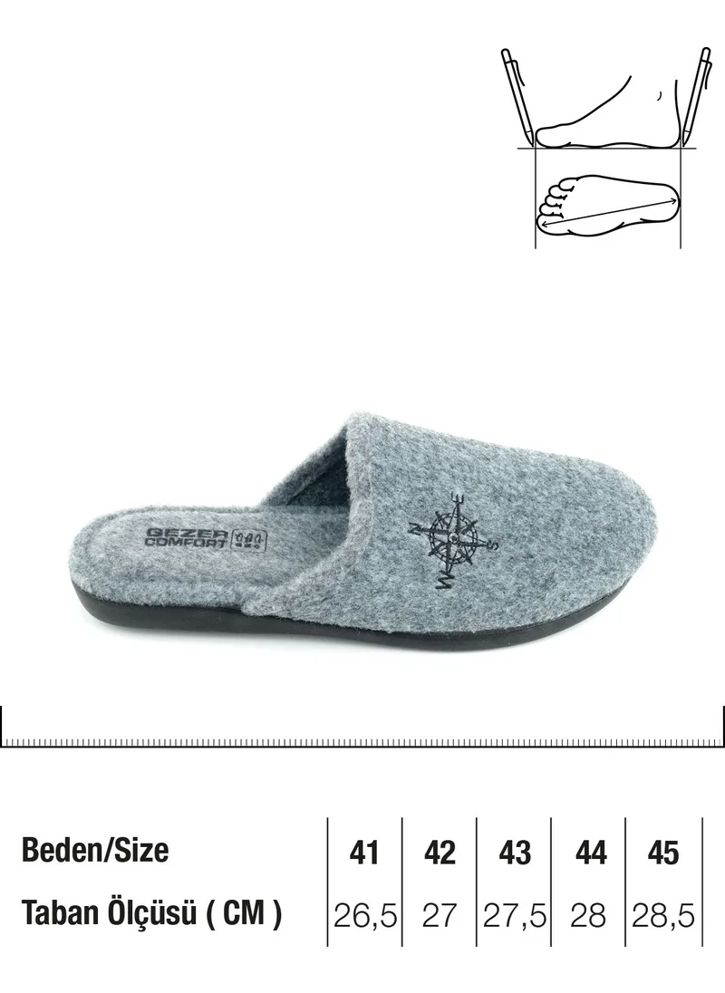 Gezer Winter Men's Felt Removable Sole Home Garden Slippers